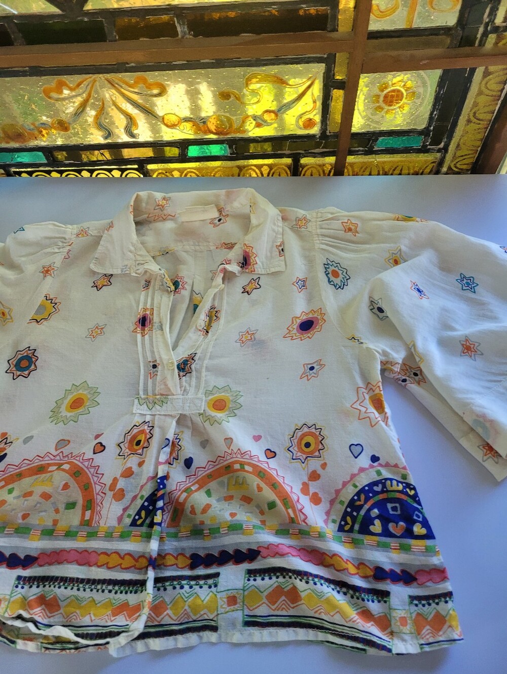 Maeve Anthropologie XS 100% Cotton White Boho Button-Front Crop Top  Sunburst